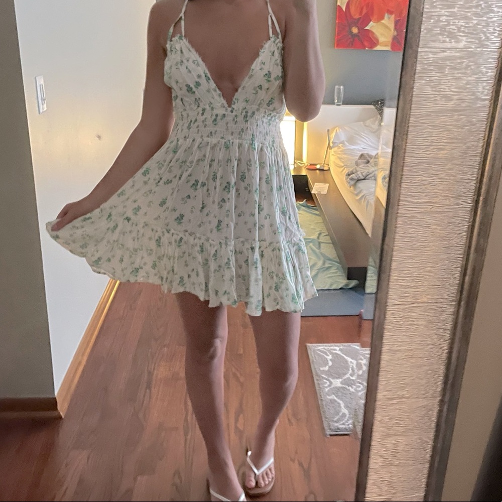 Tiered skinny tie beach dress
